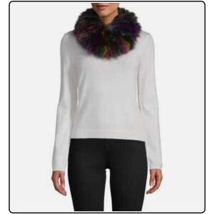 Adrienne Landau Real Colorful Fur Collar Scarf . Brand New with tags